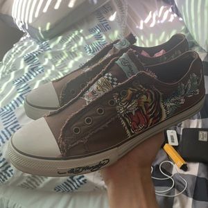 Ed Hardy Brown Low Top Men’s Size 11